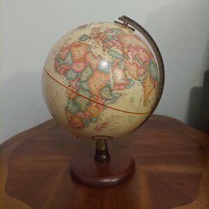 Vintage Replogle World Classic Series 9" Globe & Raised Relief Made in USA